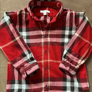 Boys Burberry Flannel long sleeve Sz 6